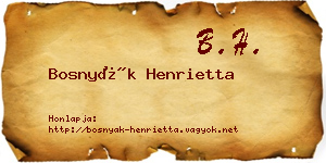 Bosnyák Henrietta névjegykártya