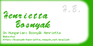 henrietta bosnyak business card