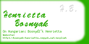 henrietta bosnyak business card